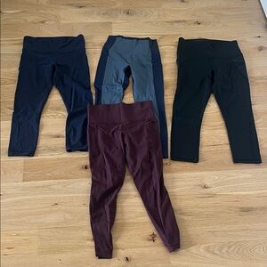 Athleta Women’s Performance Leggings - Set of 4 (Black, Navy, Gray, Burgundy)